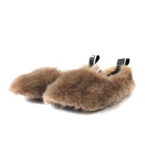 PIPPICHIC エコファーバレエシューズ ECO FUR BALLET フラット 35.5 22.5cm ベージュ