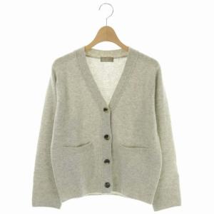 19AW ニット カシミヤ混 カーディガン 長袖 Vネック 2 グレー