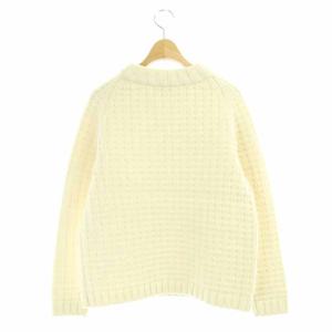 J&M DAVIDSON ウールワッフルニット セーター 長袖 プルオーバー S オフホワイト
