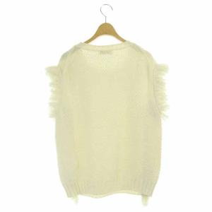 Drawer コットンカシミヤフリンジニットベスト オフホワイト