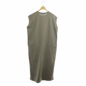 Drawer コットン天竺ノースリーブロングプルオーバー ワンピース コクーン 1 グレー