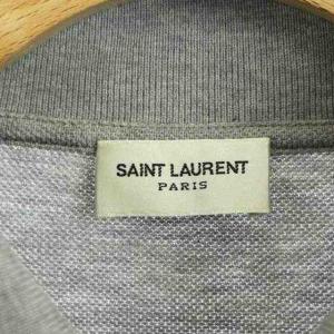 SAINT LAURENT PARIS スタッズ付きポロシャツ 半袖 XL グレー
