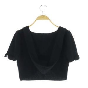 René 袖リボンフードボレロ ブラック