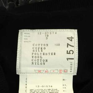 sacai レース切替ニットティアードワンピース 長袖 3 ネイビー ブラック