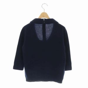 PRADA カシミヤボウタイデザインニット セーター 七分袖 36 ネイビー