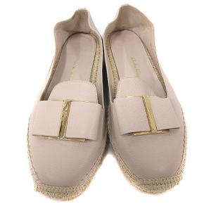 Salvatore Ferragamo Sannio leather espadrilles Blush エスパドリーユ 5 ベージュ