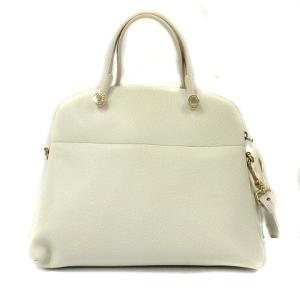 FURLA パイパー レザーハンドバッグ ホワイト