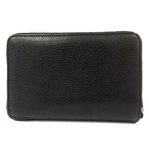 CELINE ロゴレザー二つ折り財布 ブラック