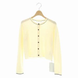 シルクウールニットカーディガン ショート丈 アイボリー