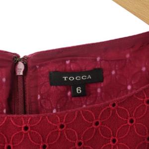 TOCCA ウール切替ワンピース レッド