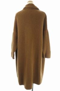 Salvatore Ferragamo カーディガン ニット ロング トッパー ウール カシミヤ混 M 茶 ブラウン