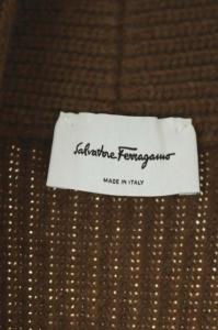 Salvatore Ferragamo カーディガン ニット ロング トッパー ウール カシミヤ混 M 茶 ブラウン