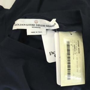 GOLDEN GOOSE GGDBロゴプリントTシャツ カットソー 半袖 プルオーバー S 紺 ネイビー