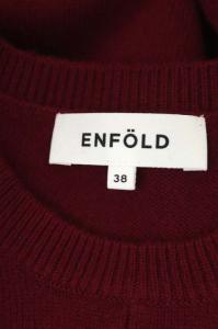 ENFOLD 19AW ウールロングスリット ニットベスト ボルドー