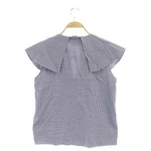 Ron Herman AKANE UTSUNOMIYA フリルカラーチェックブラウス 36 ネイビー