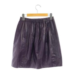 Drawer スカート ラムレザー 38 パープル