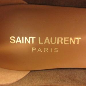 SAINT LAURENT PARIS スウェードモカシン 35 ブラウン