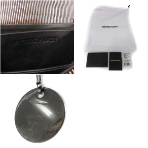 PIERRE HARDY ハンドバッグ ショルダーバッグ 2way ストライプ チェーン スエード ゴールド色 黒 ブラック