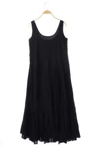 MARIHA 海の月影のドレス バックプリーツ マキシワンピース ノースリーブ ブラック