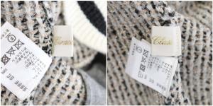 Grace Class 21AW ツイードニットカーディガン 長袖 Vネック 金ボタン 36 ピンク 黒 アイボリー ブラック