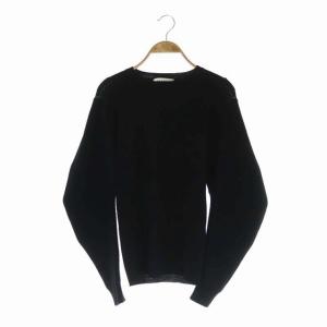 19SS ウール 長袖 ニット セーター プルオーバー 38 黒 ブラック