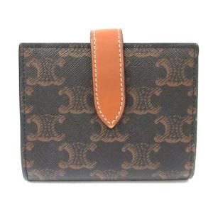 CELINE Small Strap Wallet スモールトリオンフ 二つ折り財布 ブラウン 