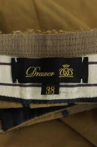 Drawer パンツ サテン タック ワイド 38 ベージュ