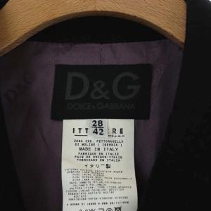 D&G 花柄刺繍ウールジャケット テーラード 総裏地 IT42 ブラック