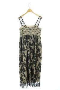 Diagram GRACE CONTINENTAL ノースリーブフラワードットワンピース 36 ブラック 