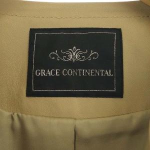 GRACE CONTINENTAL ラムレザーライダースジャケット ブラウン
