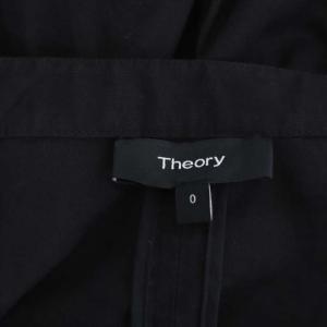 Theory clean blazer ノーカラージャケット リネン 0 ブラック