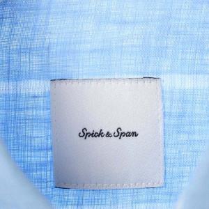 Spick&Span 20SS リネンストライプビックシャツ ライトブルー ホワイト