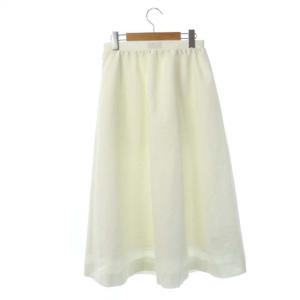 JOHN SMEDLEY ロングスカート フレア リネン混 1 白 ホワイト
