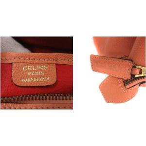 CELINE ポーチ レザー オレンジ