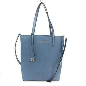 HAYLEY TOTE SAFFIANO レザーショルダーバッグ 水色