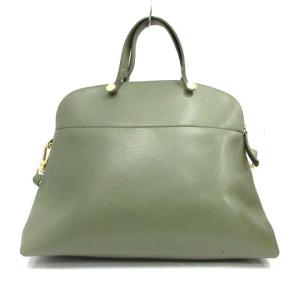 FURLA G5999 パイパー ハンドバッグ ショルダーバッグ 2WAY レザー グリーン