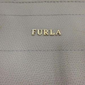 FURLA バイカラーレザーハンドバッグ グレー