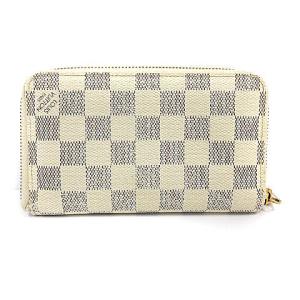 LOUIS VUITTON N60029 ダミエアズール ジッピーコンパクトウォレット 長財布 ホワイト グレー