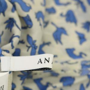 ANAYI 21SS モチーフプリントブラウス ブルー