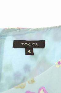 TOCCA AMARILLIS 刺繍花柄ノースリーブワンピース 4 ライトブルー