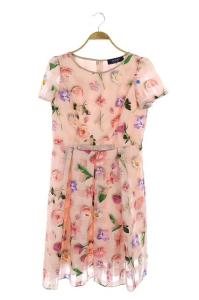 フラワーオーガンジーワンピース 42 ピンク
