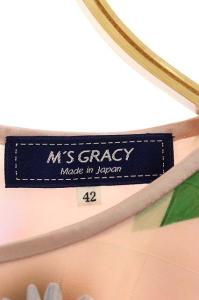 M'S GRACY フラワーオーガンジーワンピース 42 ピンク