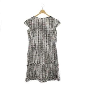 TOCCA LAUSANNE Aラインツイードワンピース ホワイト マルチカラー