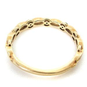 agete レースモチーフ ピンキーリング 4号 ダイヤモンド 0.02ct K10YG