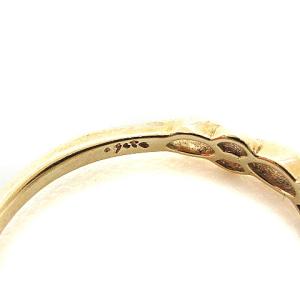 agete レースモチーフ ピンキーリング 4号 ダイヤモンド 0.02ct K10YG