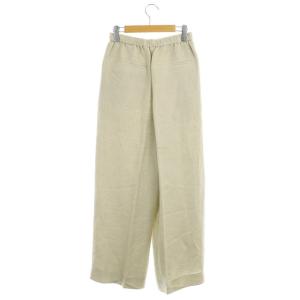 ebure リネンビスヘリンボーンウエストゴムイージーパンツ 36 ライトグレージュ