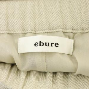 ebure リネンビスヘリンボーンウエストゴムイージーパンツ 36 ライトグレージュ