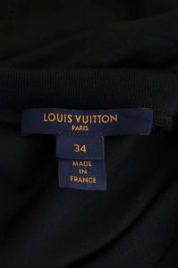 LOUIS VUITTON ストーン装飾ワンピース ひざ丈 ワッペン 34 ブラック