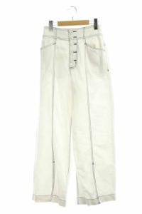 21SS センタースリットデニムパンツ 36 ホワイト