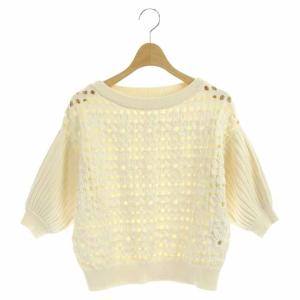 21SS フラワーメッシュニットトップ アイボリー